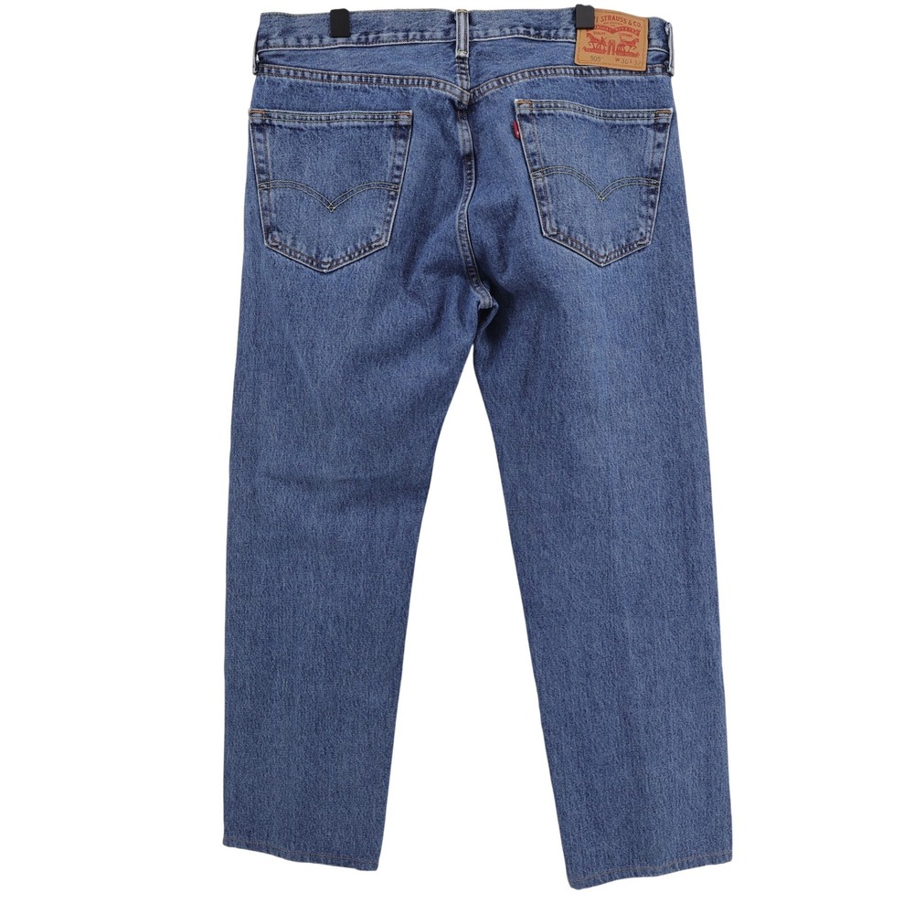Levi's 505 Regular Fit Jeans Blue Full Length Mens 36x32 (Inseam measures 30") - Picture 3 of 7